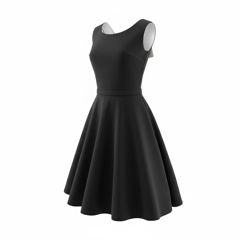 Bettie Page by Tatyana Black Circle Dress - Open Back White Satin |Size XL - Picture 2 of 7